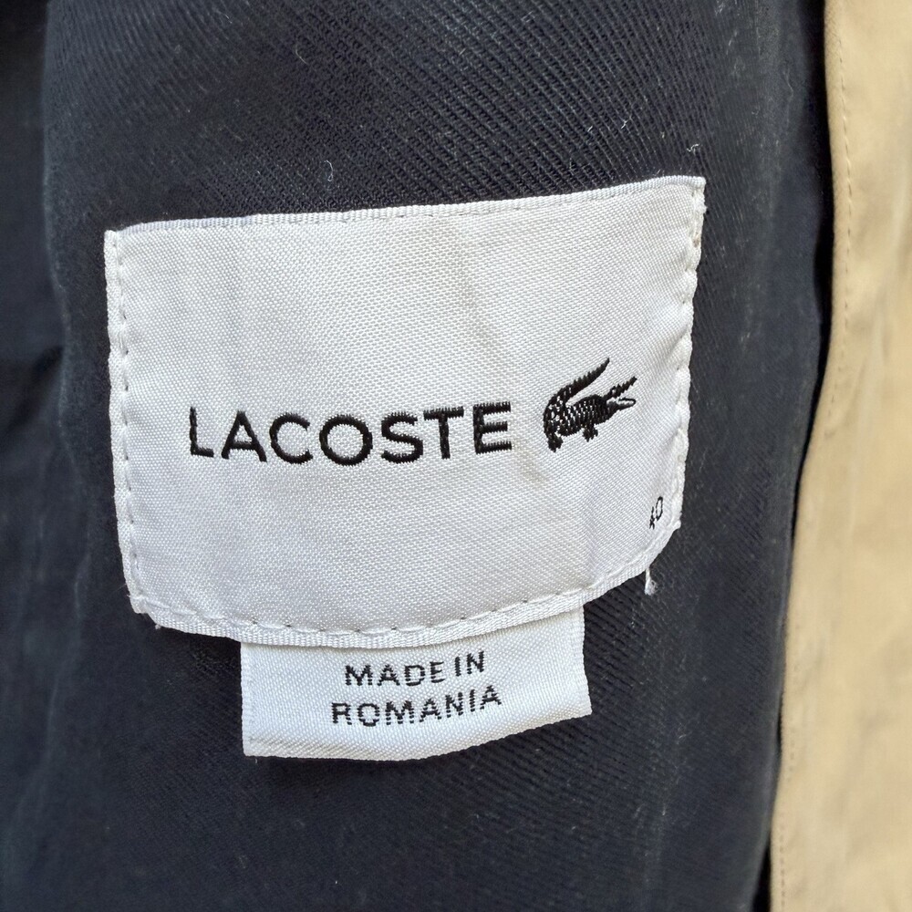 Lacoste Chore Jacket VINTAGE Women's (FR 40) 8 US RARE TONAL LOGO Coat Beige EUC - Picture 12 of 16